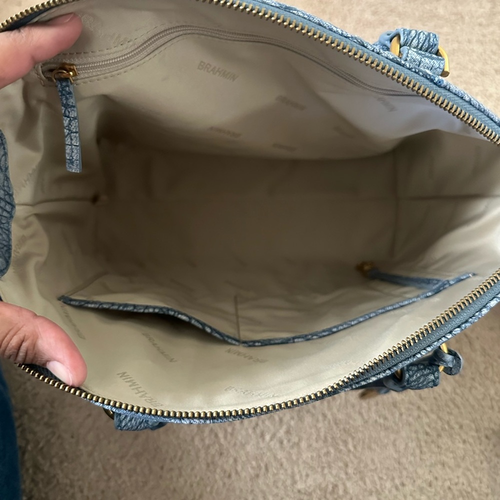 Brahmin Large Duxbury Satchel Light Denim Tetra - Picture 11 of 12